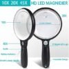 Unyqoos® Oplaadbaar vergrootglas met LED-verlichting en variabele vergrotingen voor lezen
