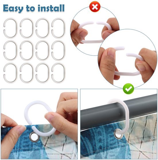 Unyqoos® Stijlvol en Schimmelwerend Douchegordijn 180 x 200 cm met Octopusprint en Ringen
