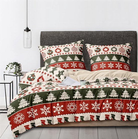 550x555-64.jpg Unyqoos® Zacht en ademend kerstbeddengoed met kleurrijke prints en ritssluiting
