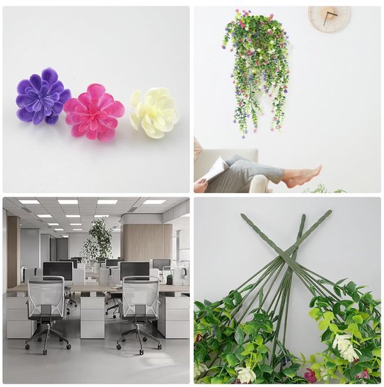 Unyqoos ® Decoratieve Set van 3 Kleurrijke Kunsthangplanten voor Binnen en Buiten - 80 cm