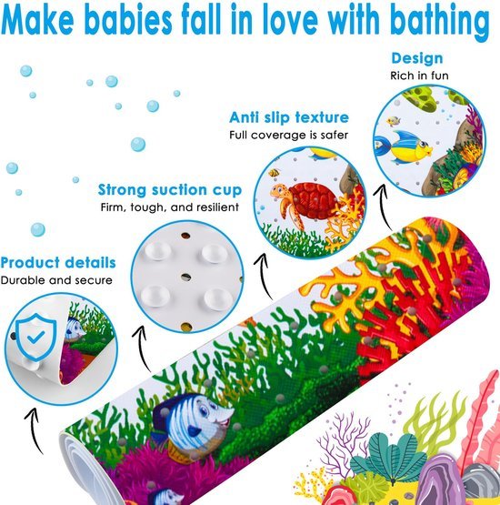 550x555-68.jpg Unyqoos® Veilige en Wasbare Antislip Douchemat met Zuignappen voor Kinderen