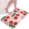 Unyqoos® Kleurrijke en Zachte Antislip Badmat met Kersenmotief voor Elke Ruimte