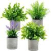 Unyqoos® Set van vier realistische kunstplanten voor stijlvolle decoratie in huis