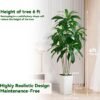 Unyqoos® Realistische kunstboom met stijlvolle witte plantenbak voor elk interieur