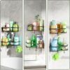 Unyqoos® Set van twee roestvrije doucheorganizers met zelfklevende montage en haken