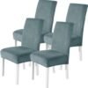 550x555-90.jpg Unyqoos® Set van 4 fluwelen stretch stoelhoezen voor hoge rugleuningen in grijsblauw
