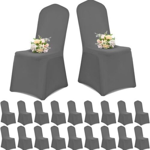 550x555-92.jpg Unyqoos® Set van 20 elastische donkergrijze stoelhoezen voor feesten en evenementen