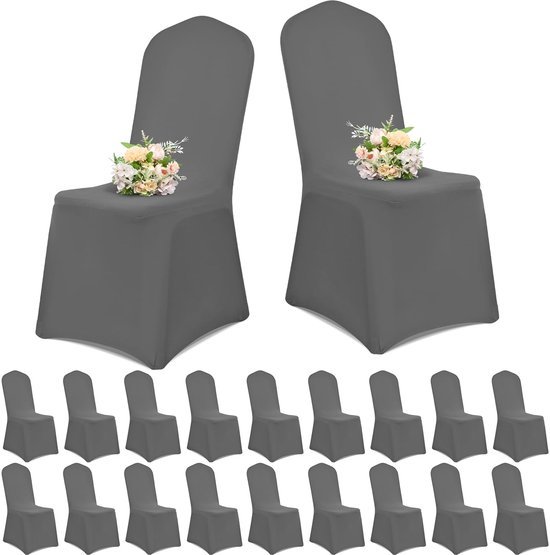 550x555-92.jpg Unyqoos® Set van 20 elastische donkergrijze stoelhoezen voor feesten en evenementen