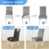 Unyqoos® Set van 6 lichtgrijze fluwelen stoelhoezen voor hoge rugleuning stoelen