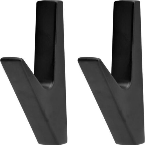 Unyqoos® Set van twee elegante wandhaken in vintage zwart voor keuken en badkamer