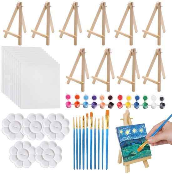 Unyqoos® Complete Mini-Schildersezelset voor Creatieve DIY Schilderprojecten en Decoratie