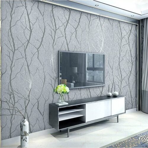 550x556-38.jpg Unyqoos® Modern grijs vliesbehang met 3D reliëf en boomstrepen voor interieurdecoratie