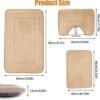 550x556-44.jpg Unyqoos® Antislip Badkamermattenset van Drie Stuks, Wasbaar en Zacht voor Douche en Toilet in Beige