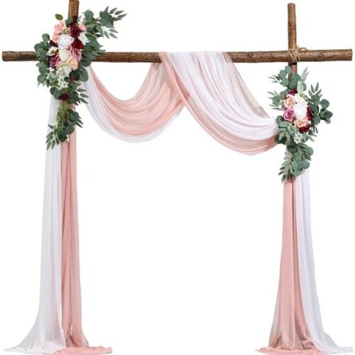Unyqoos® Romantisch bloemenarrangement voor huwelijksbogen met zijden bloemen en gordijnen