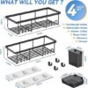 Unyqoos® Zwarte badkamer organizer set zonder boren met vier opbergrekken