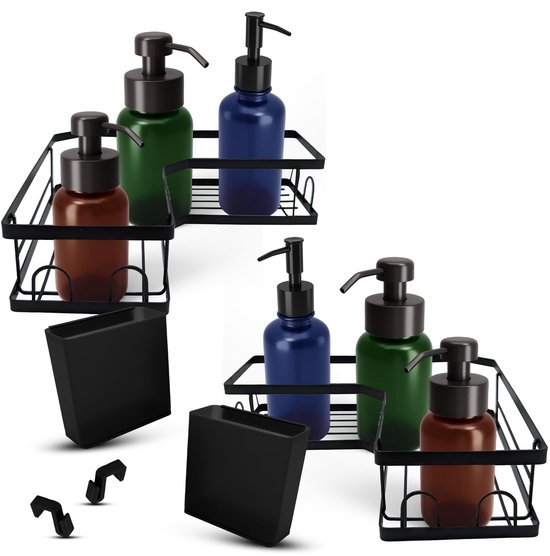 550x556-53.jpg Unyqoos® Set van twee zelfklevende hoekplanken voor badkamer zonder boren