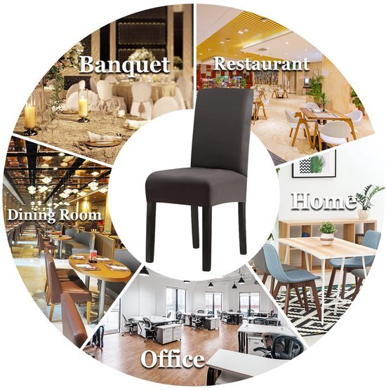 Unyqoos® Waterafstotende en rekbare stoelhoezen set van zes voor diverse interieurs
