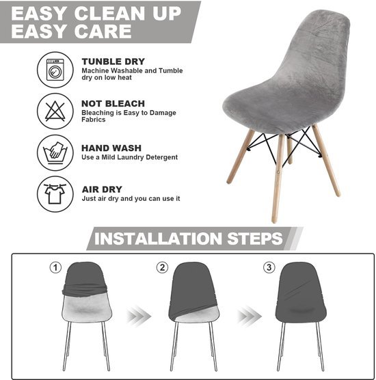 550x556-65.jpg Unyqoos® Set van 4 fluwelen stretch stoelhoezen voor eetkamerstoelen zilvergrijs