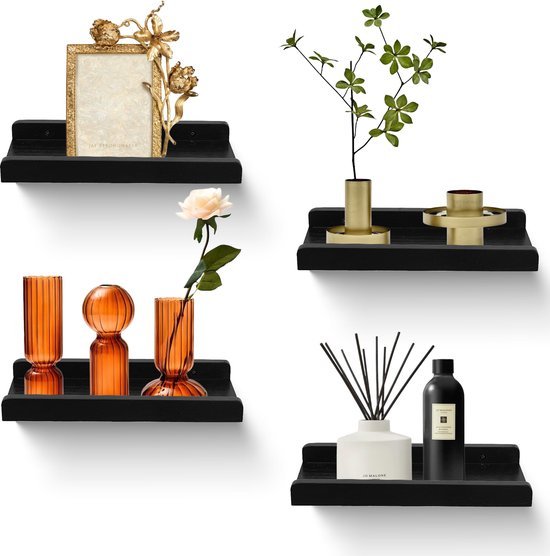 Unyqoos® Set van twee rustieke houten wandplanken voor decoratie en opslag