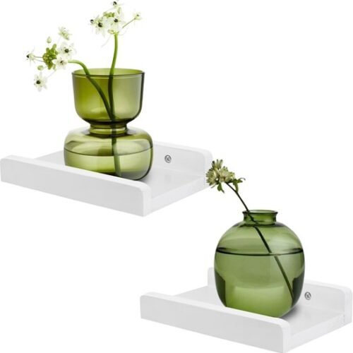 550x556-67.jpg Unyqoos® Set van Twee Witte Wandplanken van Massief Hout voor Decoratie en Opslag