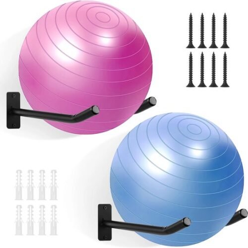 550x556-71.jpg Unyqoos® Wandrek voor Sportballen en Fitnessaccessoires met Vier Opbergrekken