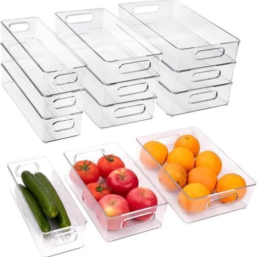 550x556-89.jpg Unyqoos® Set van 9 Transparante Organizers voor Koelkast en Meer met Handgrepen