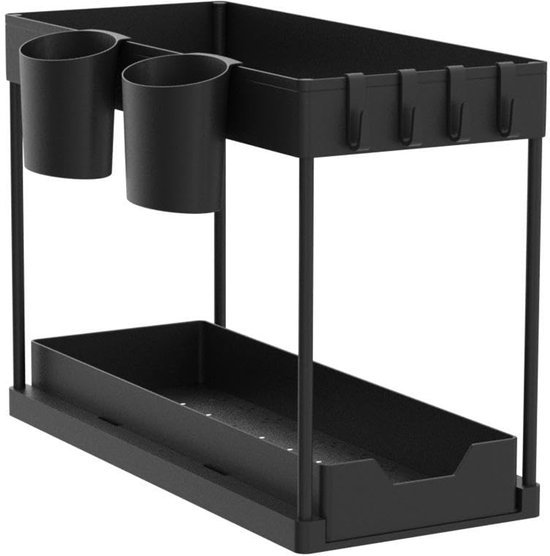 550x556-93.jpg Unyqoos® Uittrekbare Organizer voor Onder de Wastafel met Veelzijdige Opbergmogelijkheden, Zwart
