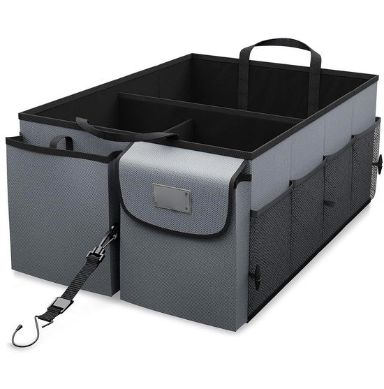 Ibenzoa® Ruime en stevige opvouwbare autotas met meerdere vakken en spanbanden Ibenzoa® Ruime en stevige opvouwbare autotas met meerdere vakken en spanbanden
