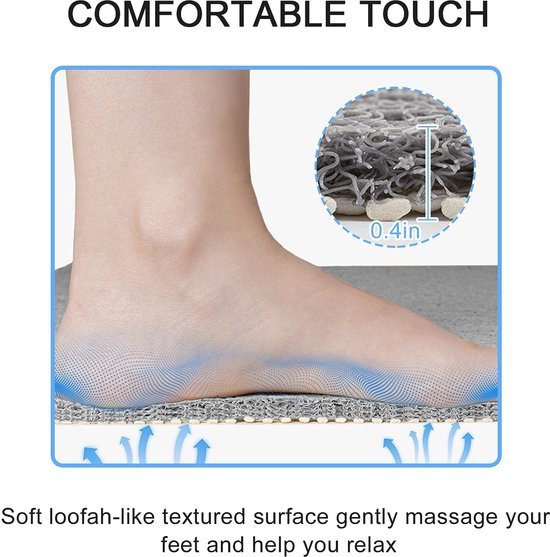 Unyqoos ® Veilige Antislip Douchemat met Comfortabele Ondersteuning en Efficiënte Waterafvoer voor Badkamers