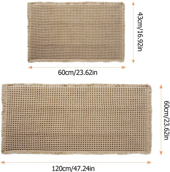 Unyqoos® Set van twee badmatten met waterabsorberende en sneldrogende eigenschappen