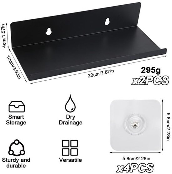 550x557-30.jpg Unyqoos® Zelfklevend metalen wandrek voor badkamer en keuken zonder boren