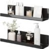 550x557-34.jpg Unyqoos® Set van 2 zwevende wandplanken in zwart acryl voor diverse ruimtes