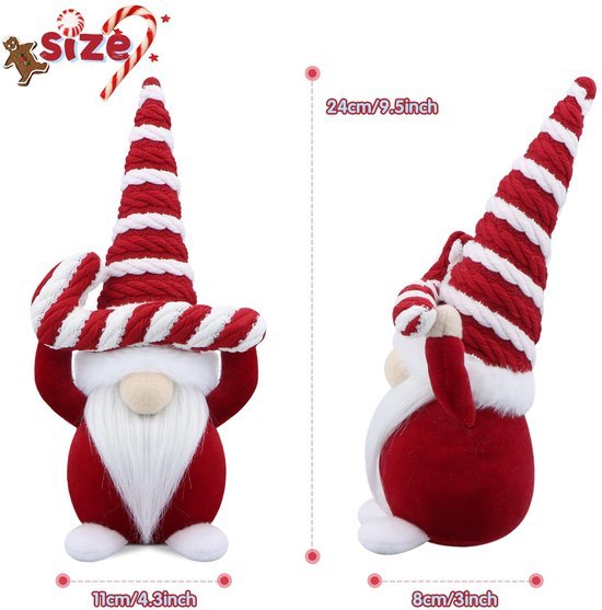 Unyqoos® Handgemaakte kerstdecoratie kabouters met zachte baarden en vlechten