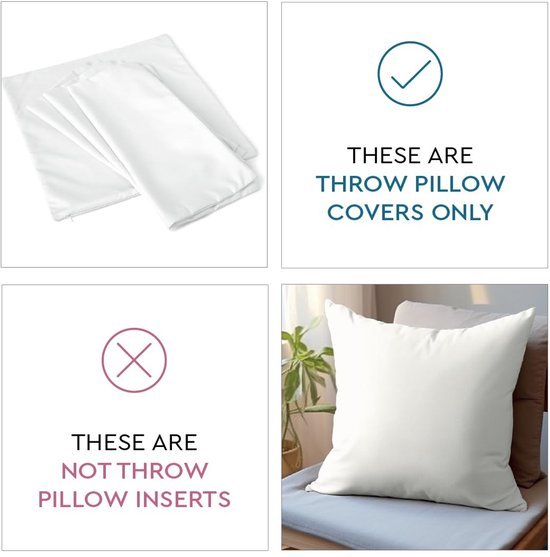 Unyqoos® Set van Twee Decoratieve Kussenslopen van Katoen in Rood-Witte Strepen