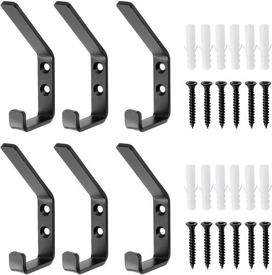 Unyqoos® Zwarte metalen haken set voor akoestische panelen en helmopslag