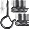 550x557-56.jpg Unyqoos® Set van 20 stevige zwarte schroefhaken voor binnen- en buitengebruik
