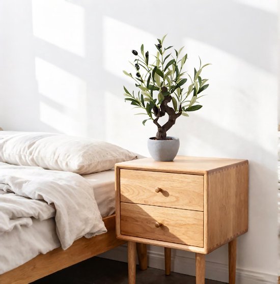 Unyqoos® Realistische kunstmatige olijfboom in stenen pot voor elk interieur