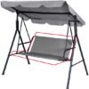 Unyqoos ® Weerbestendige en Gemakkelijk te Installeren Tuinschommel Stoelhoes voor 2- en 3-Zits Schommelstoelen in Grijs