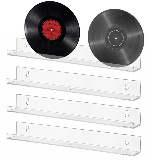 550x558-29.jpg Unyqoos® Transparant Acryl Wandrek Set van 4 voor Decoratie en Organisatie