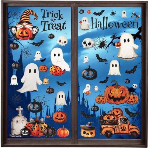 Unyqoos® Set van 8 Halloween Raamstickers voor Feestelijke Decoratie en Sfeer
