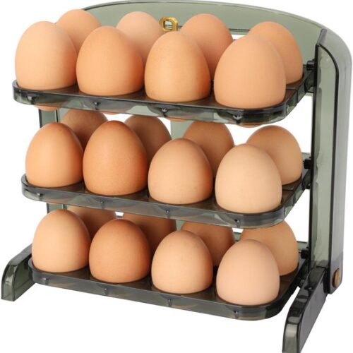 Unyqoos ® Eenvoudige Drie-Lagen Eieren Opberger voor Koelkast met Transparant Ontwerp