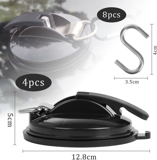 550x558-54.jpg Unyqoos® Set van vier multifunctionele autozuignappen met S-haken voor veelzijdig gebruik