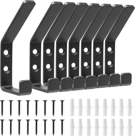 Unyqoos® Set van 8 multifunctionele wandhaken voor akoestische panelen en garderobe