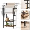 550x559-27.jpg Unyqoos® Ruimtebesparend Staand Handdoekenrek met 3 Stangen en 2 Open Planken voor Badhanddoeken