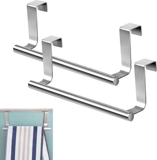 550x559-30.jpg Unyqoos® Set van twee roestvrijstalen handdoekhouders voor keuken en badkamer