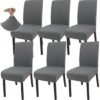 550x559-35.jpg Unyqoos® Set van 6 elastische lichtgrijze stoelhoezen voor eetkamer en evenementen
