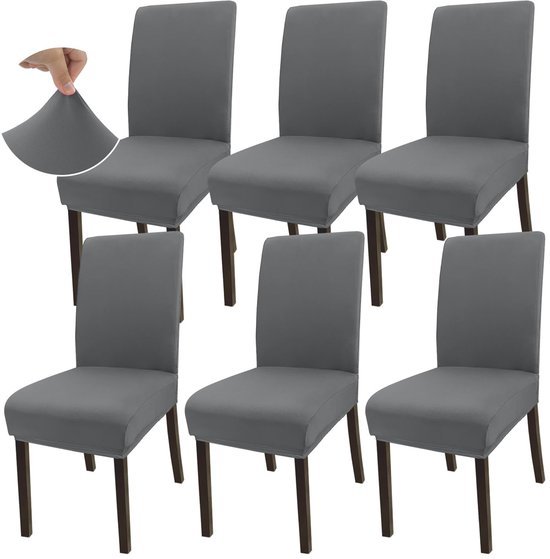 550x559-35.jpg Unyqoos® Set van 6 elastische lichtgrijze stoelhoezen voor eetkamer en evenementen