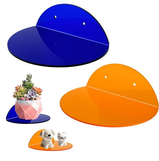 550x559-37.jpg Unyqoos® Set van twee moderne acryl wandplanken met zelfklevende montageoptie