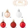 550x559-42.jpg Unyqoos® Set van 49 rode mini-kerstballen in diverse stijlen voor feestelijke decoratie