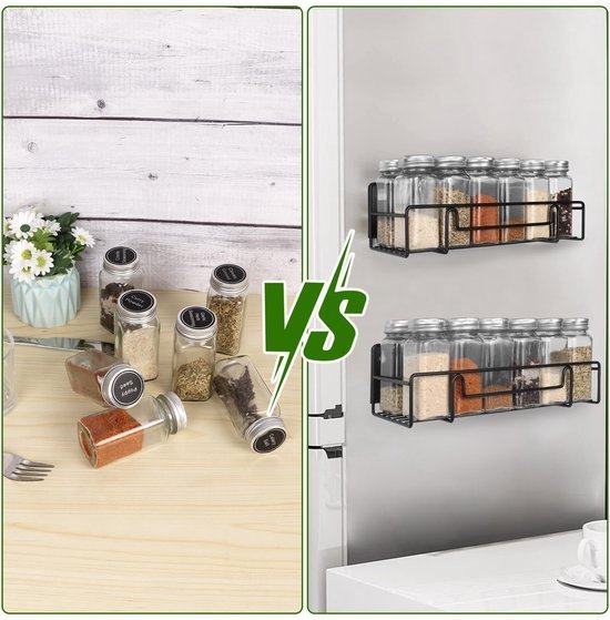 Unyqoos® Magneet Keukenorganizer Set met Keukenrolhouder en Haakjes voor Koelkast en Wandmontage